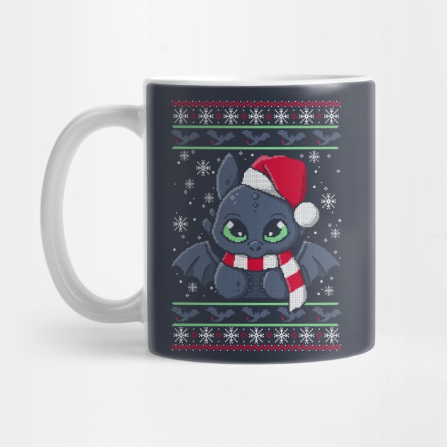 Dragon night fury ugly christmas sweater by NemiMakeit